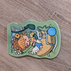 Vintage Notepad Little Girl Knitting Rocking Chair Retro Shapelets Mid Century